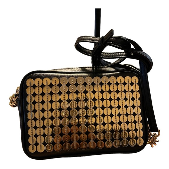MICHAEL Michael Kors Black Leather and Sequins Crossbody Bag…What a Beauty - Picture 2 of 14